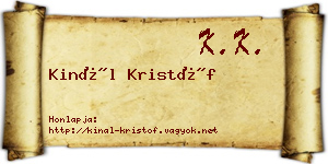 Kinál Kristóf névjegykártya