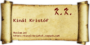 Kinál Kristóf névjegykártya