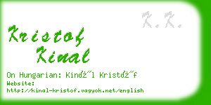 kristof kinal business card